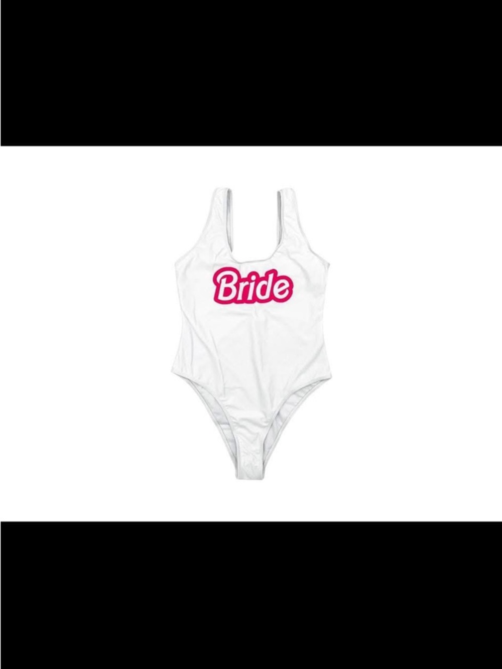 Barbie Bride White One-Piece Swimsuit with Pink Logo